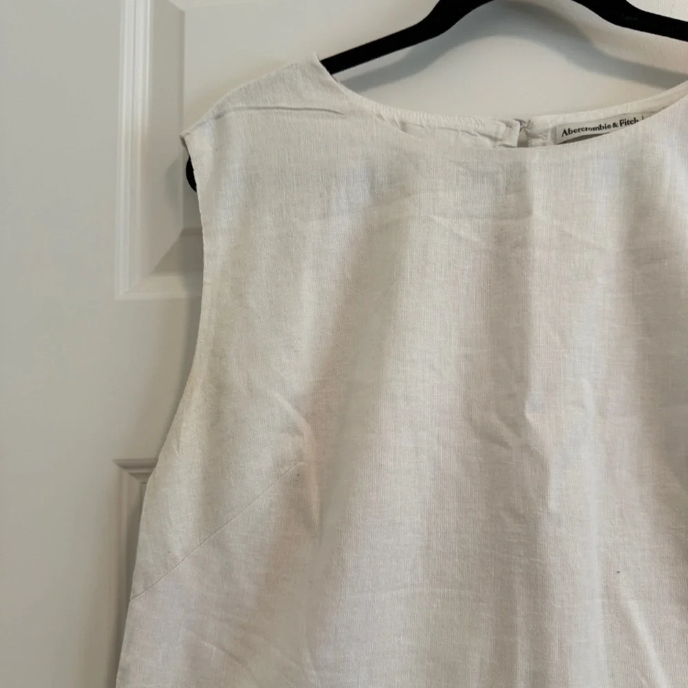 Abercrombie & Fitch White Sleeveless Linen Top - Picture 3 of 6